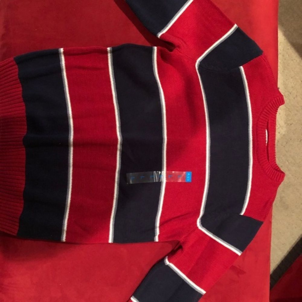 Boys Red and Navy Blue Sweater